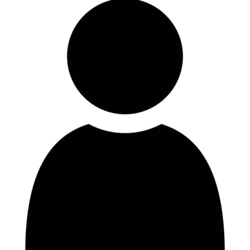 Black and white icon of a person